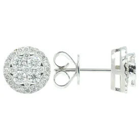 18k White Gold Small Cluster Earrings