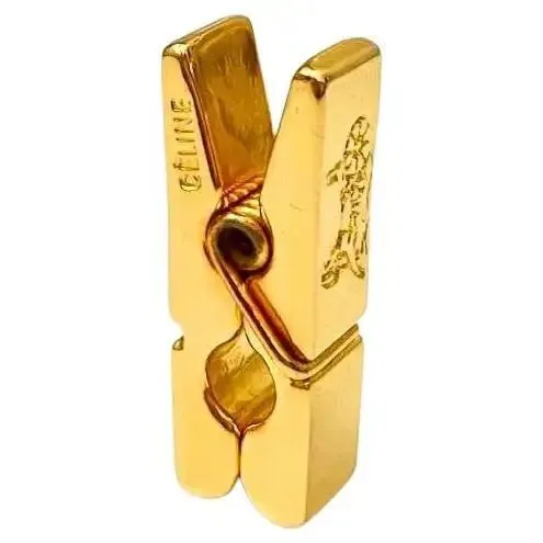 1990s CELINE GOLD TONE METAL TIE / PAPER CLIP