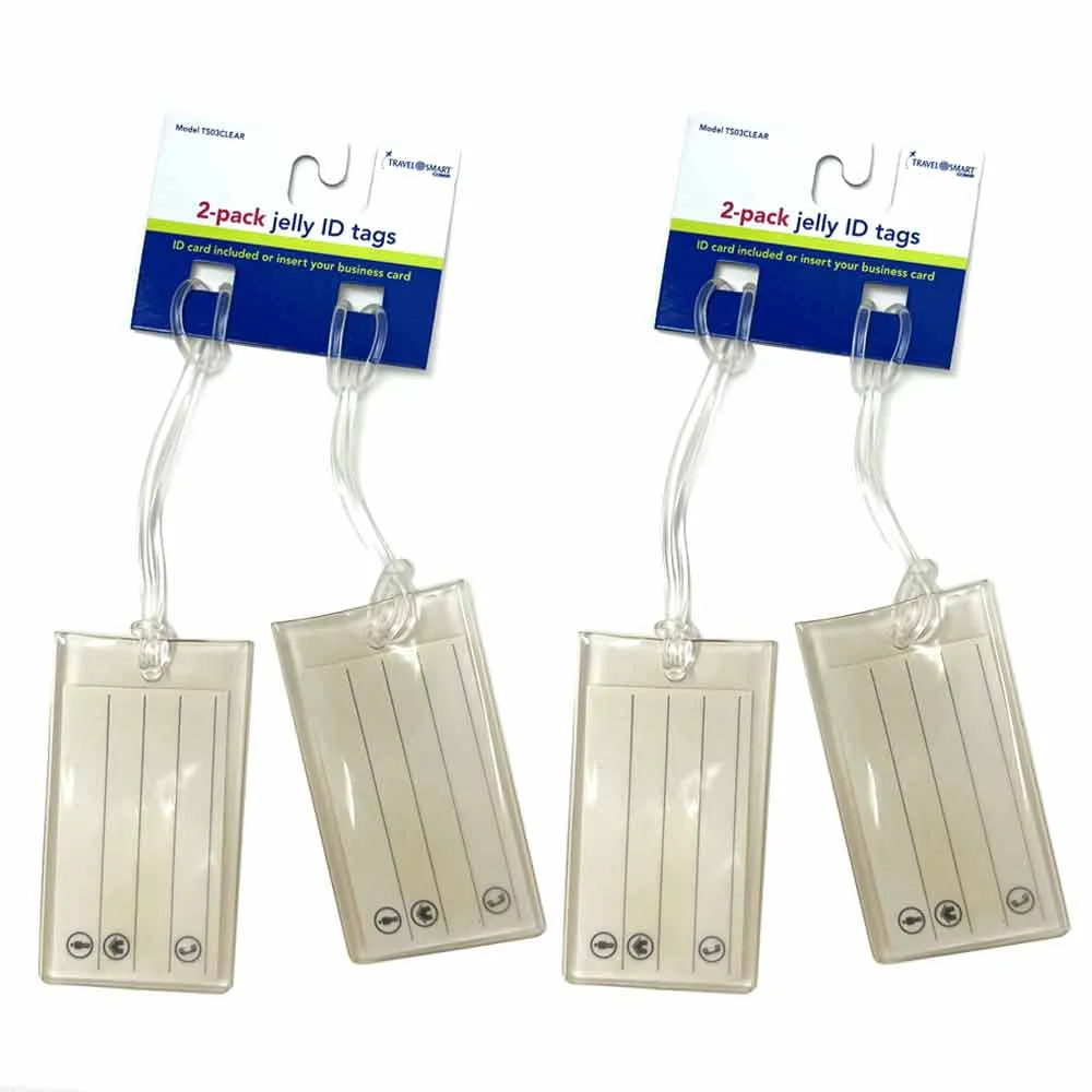 4 Pack Luggage Tags Suitcases Flexible Silicone Name Travel ID Labels Baggage