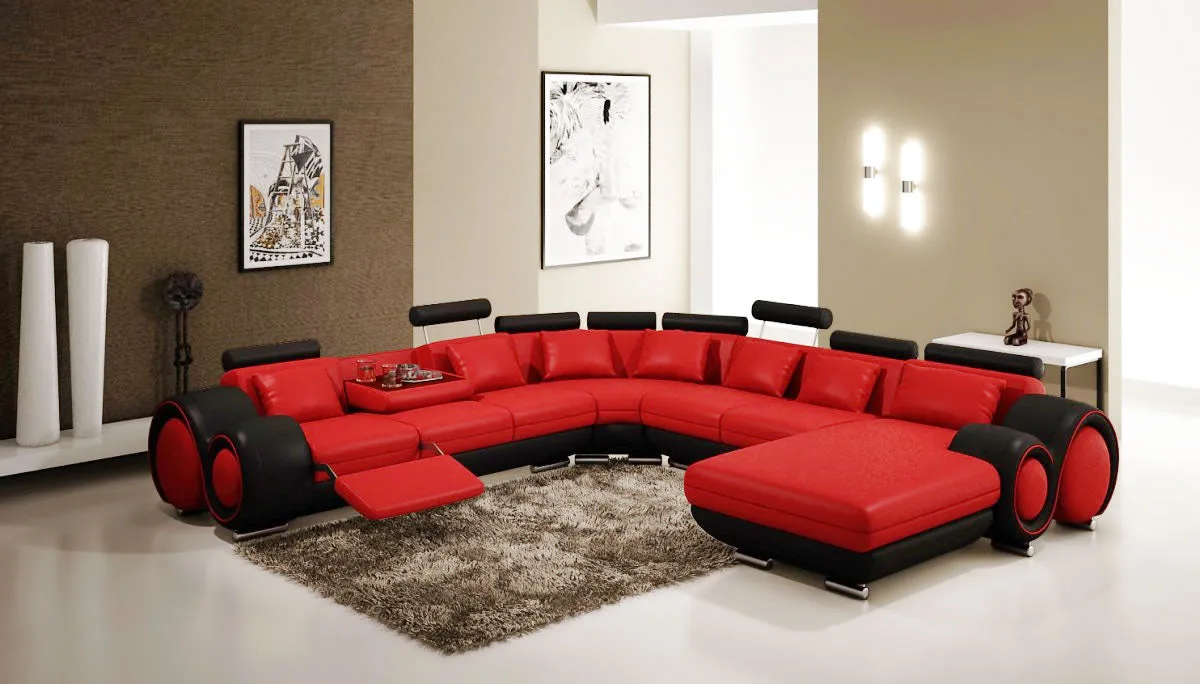 4084 Leather Sectional in different colors