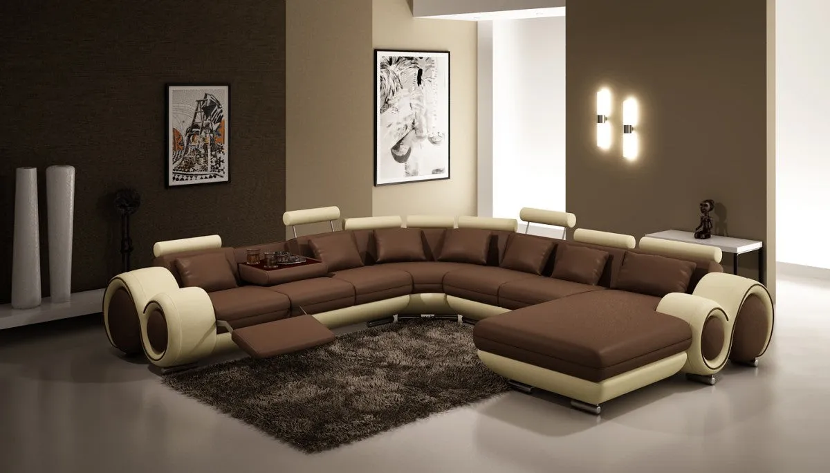 4084 Leather Sectional in different colors