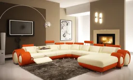 4084 Leather Sectional in different colors