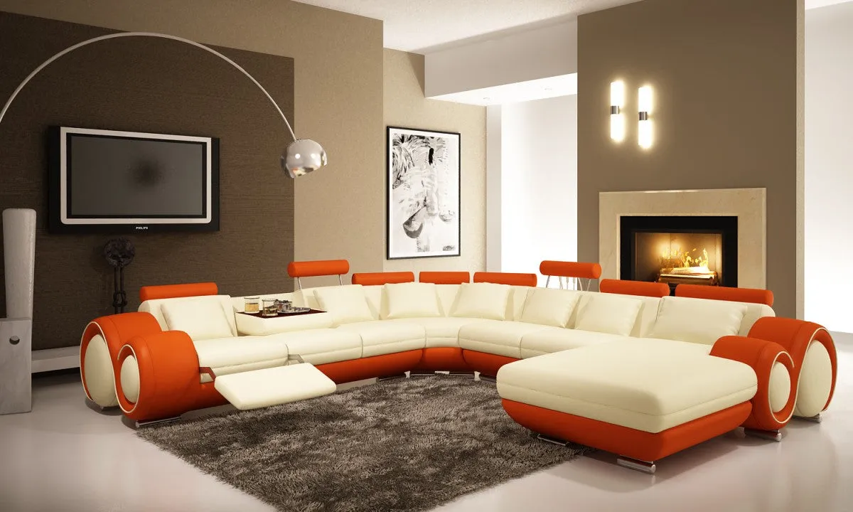4084 Leather Sectional in different colors