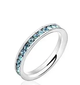4pc Colorful Micro Pave Stacking Rings
