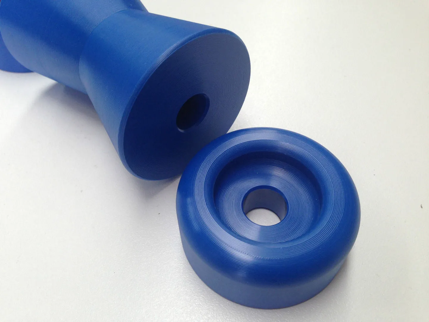 4" Hard Poly V Bow Roller with End Protector Caps