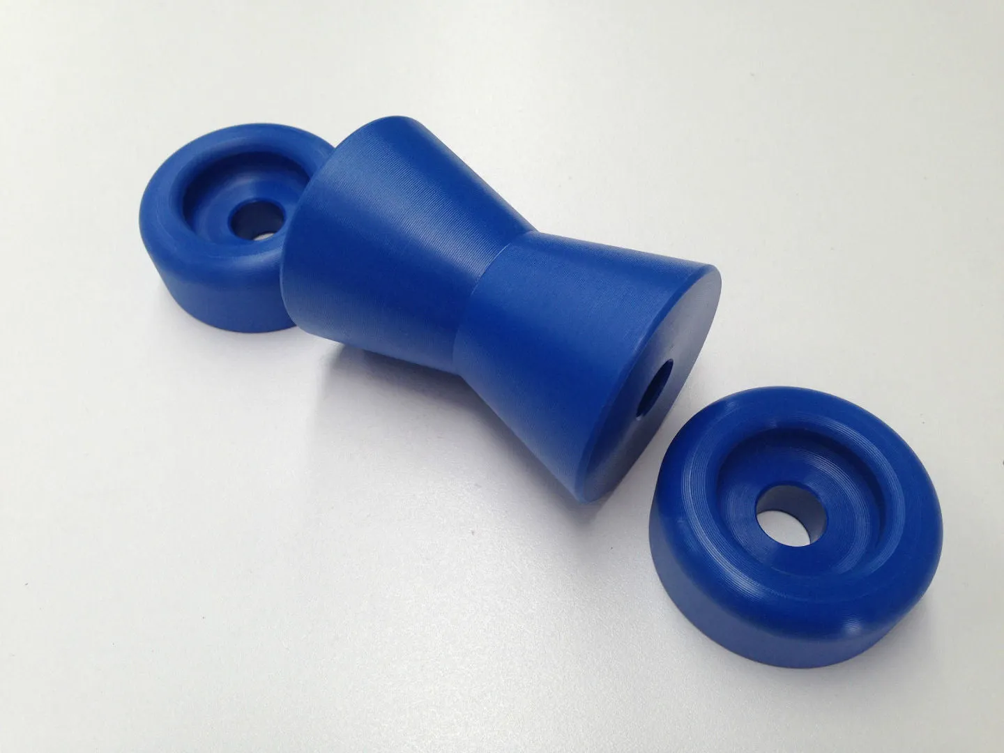 4" Hard Poly V Bow Roller with End Protector Caps