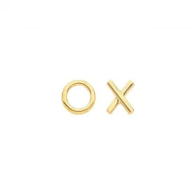 9ct Yellow Gold Xo Studs ES655