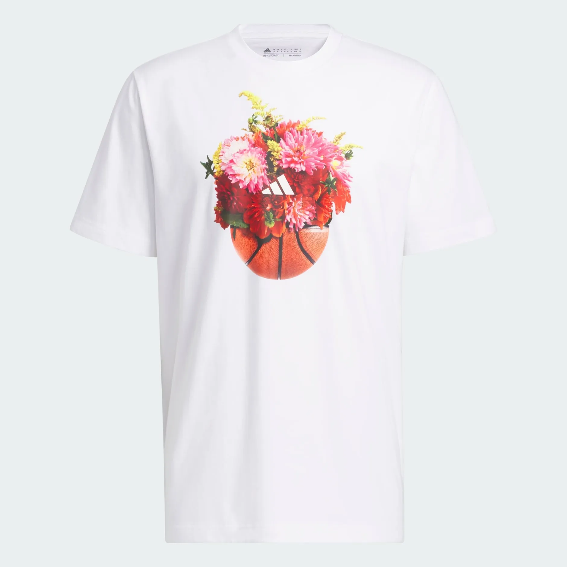 ADIDAS FLORAL HOOPS GRAPHIC T-SHIRT - WHITE