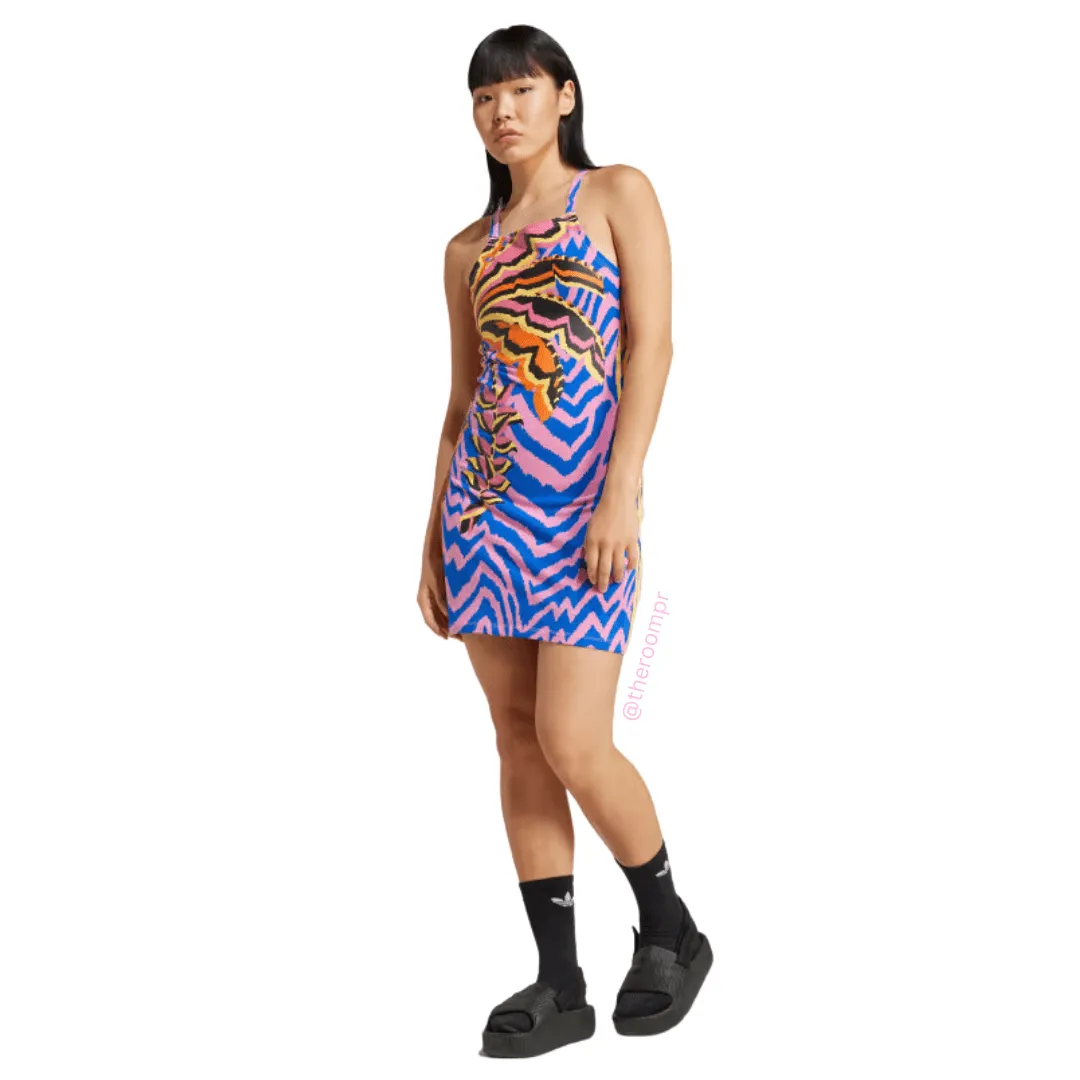 Adidas x FARM "Rio" 3 Stripes Mini Dress - True Pink