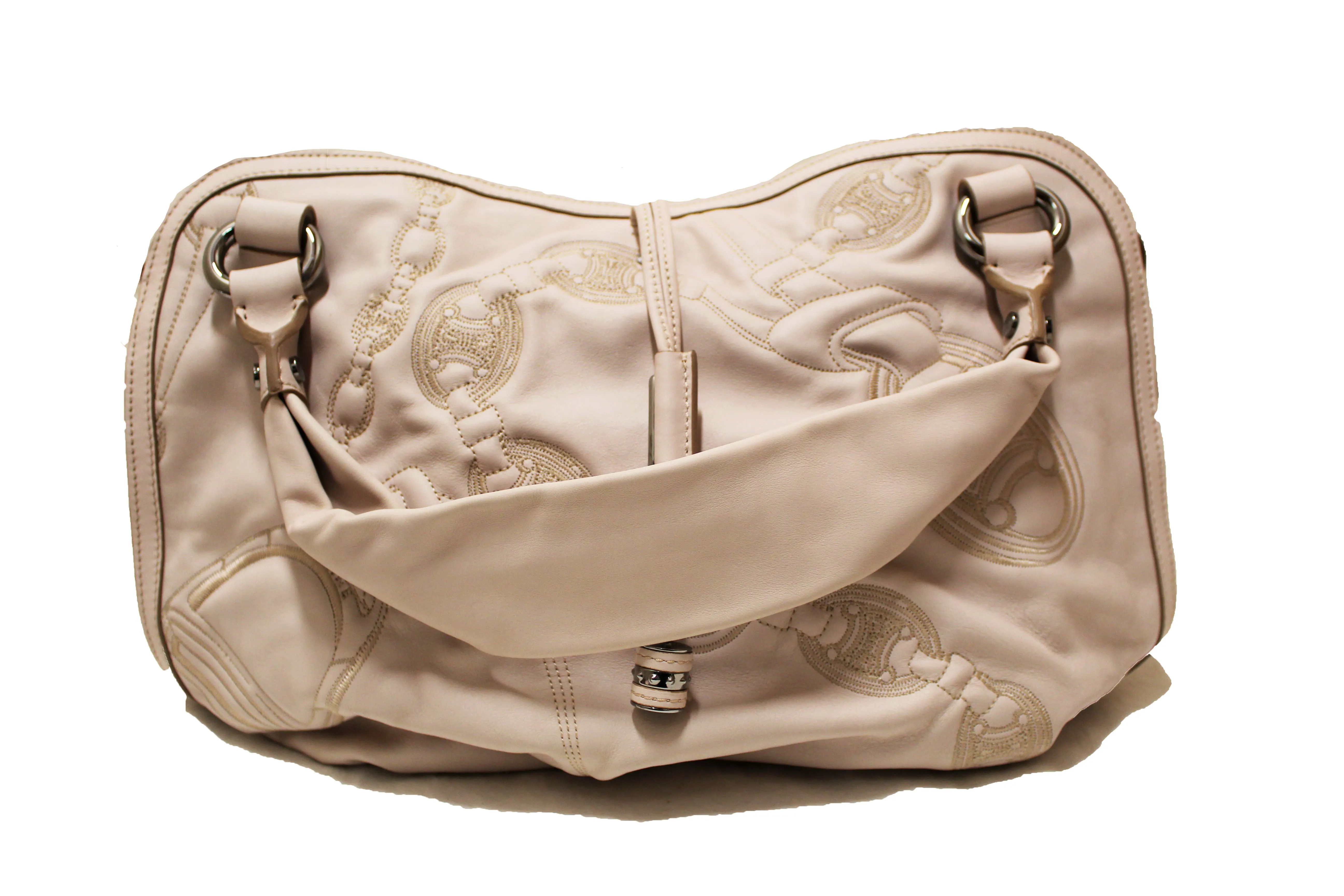 Authentic New Celine Beige Leather Bittersweet Shoulder Bag