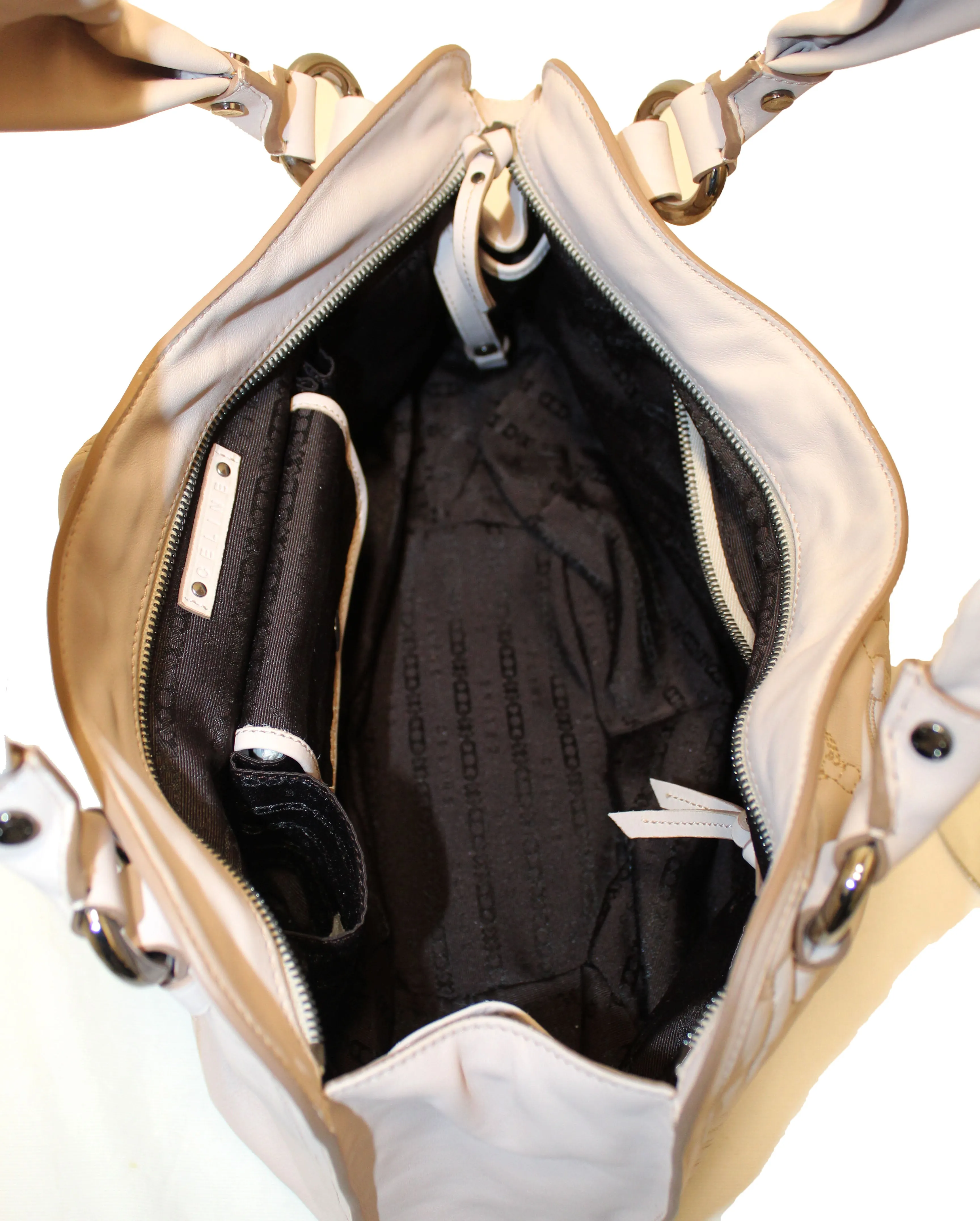 Authentic New Celine Beige Leather Bittersweet Shoulder Bag