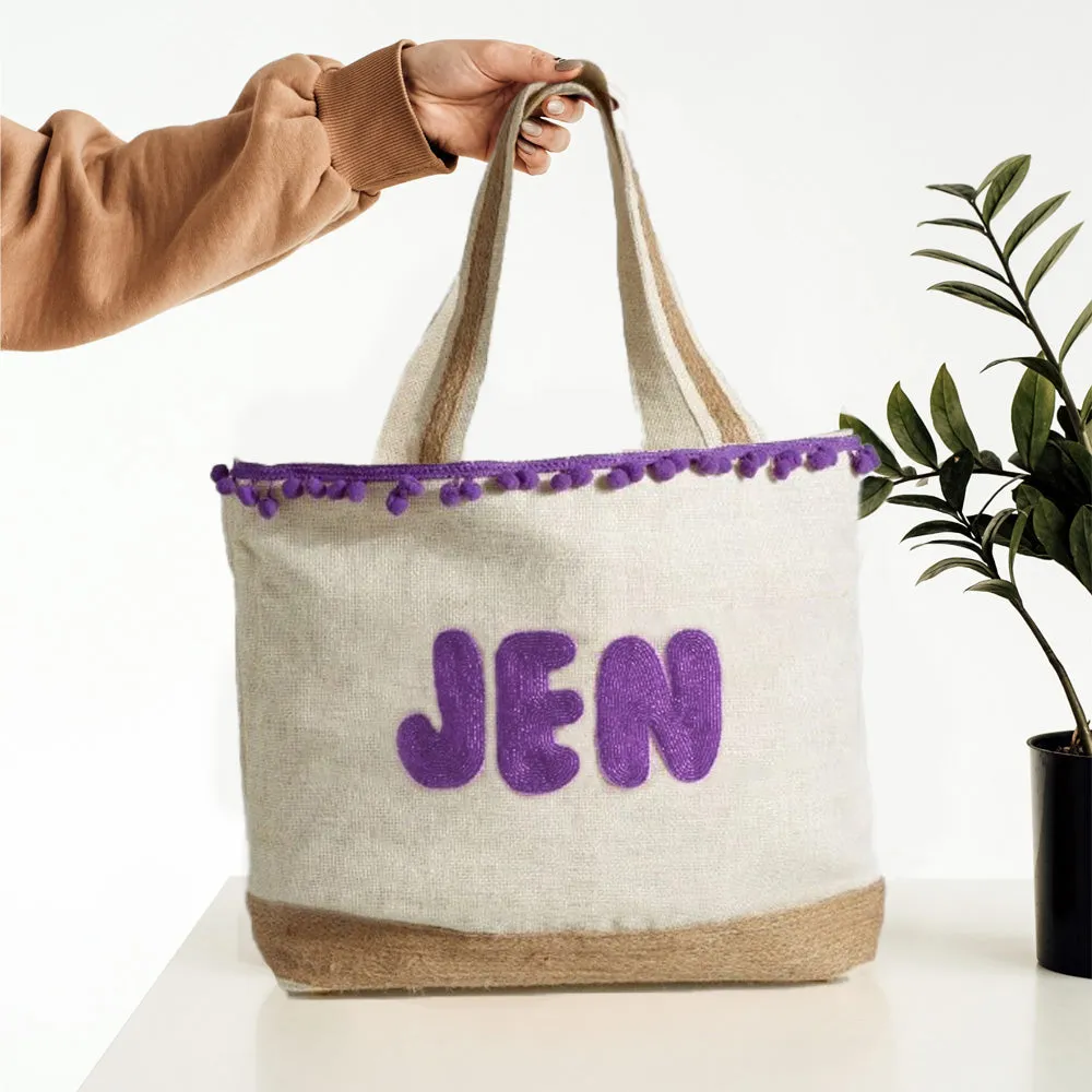 Bachelorette Party Beaded Tote Bag