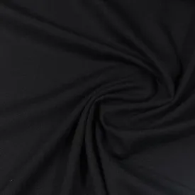 Black 100% Merino Wool Jersey Fabric - 225 GSM