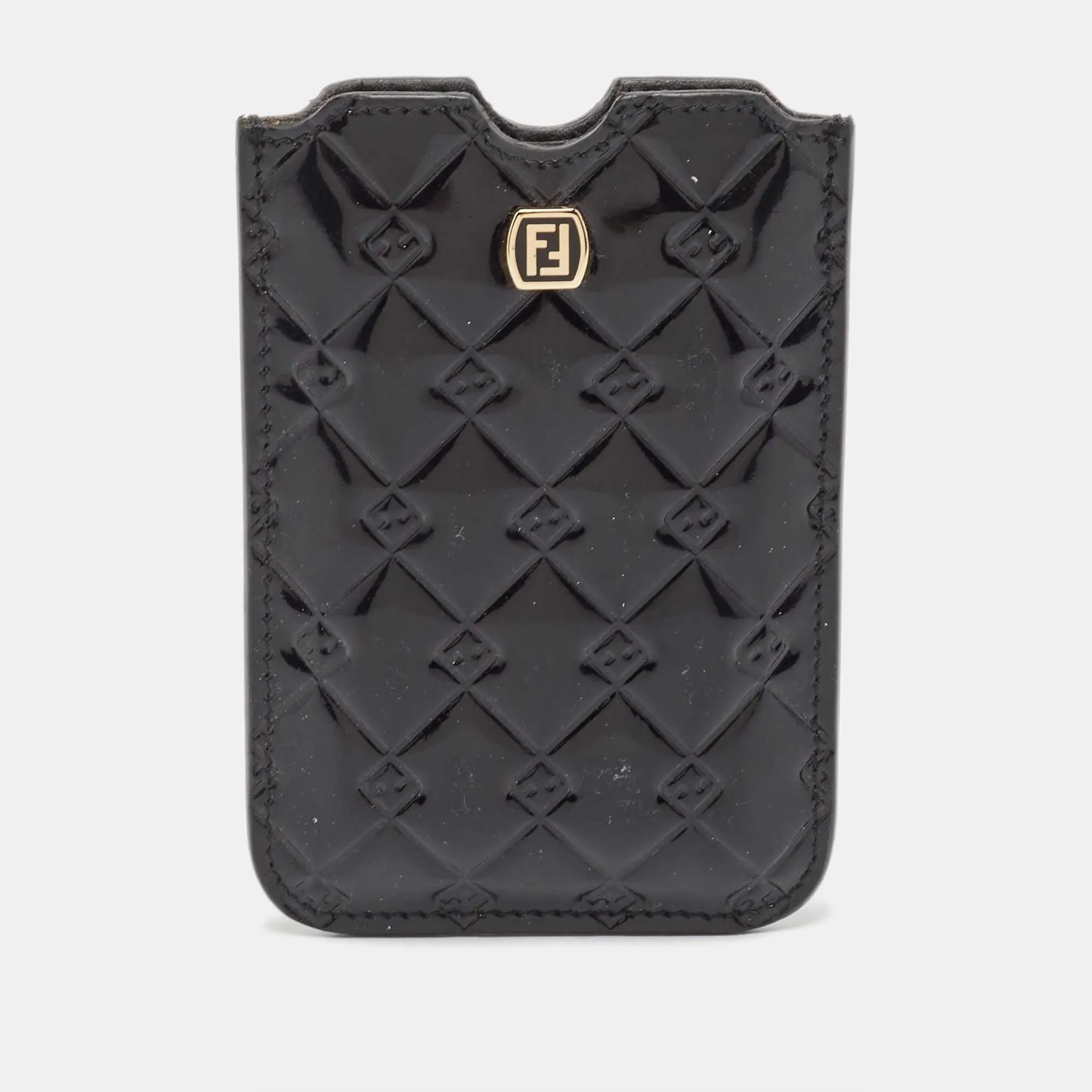 Black Embossed Patent Leather Fendilicious Phone Cover