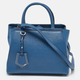 Blue Leather Petite Sac 2jours Tote