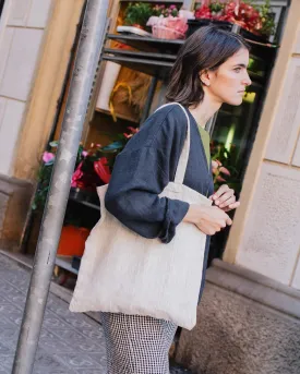 Book Lover's Linen Tote Bag / Gift Bag (in Heavy Beige)
