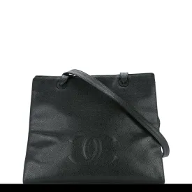 Chanel Vintage Black Caviar Large Work Business CC Tote