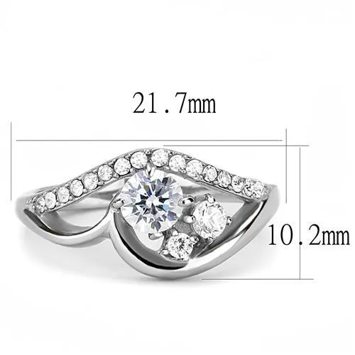 CJE3243 Wholesale Women's Stainless Steel AAA Grade CZ Clear Minimal Cluster Ring