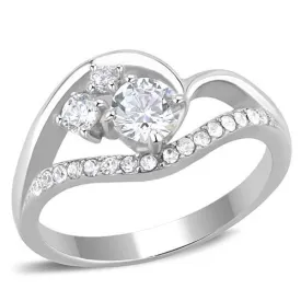 CJE3243 Wholesale Women's Stainless Steel AAA Grade CZ Clear Minimal Cluster Ring
