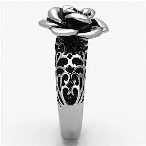CJG1255 Wholesale Rose Blossom Stainless Steel Epoxy Ring