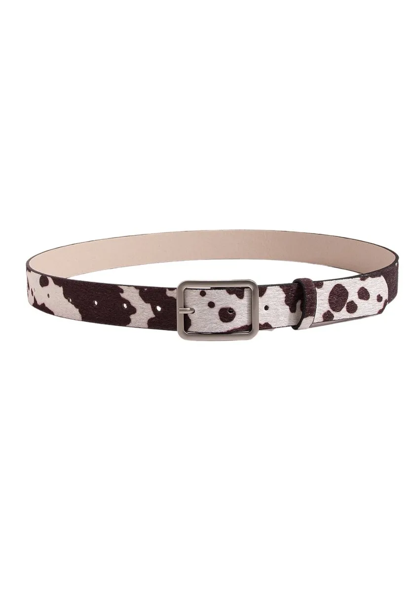 Cow Pattern PU Buckle Belt