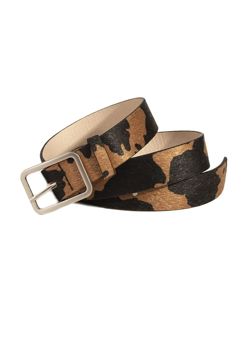 Cow Pattern PU Buckle Belt