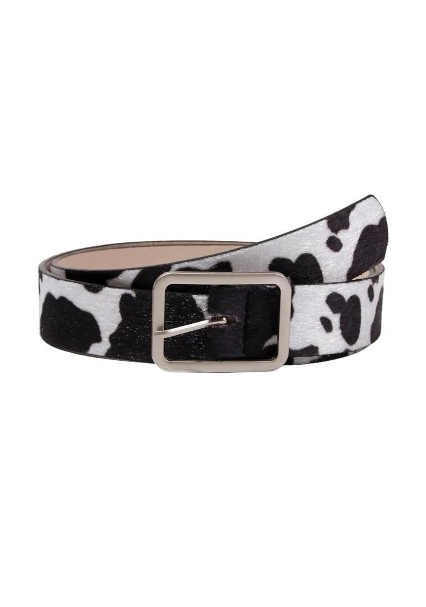 Cow Pattern PU Buckle Belt