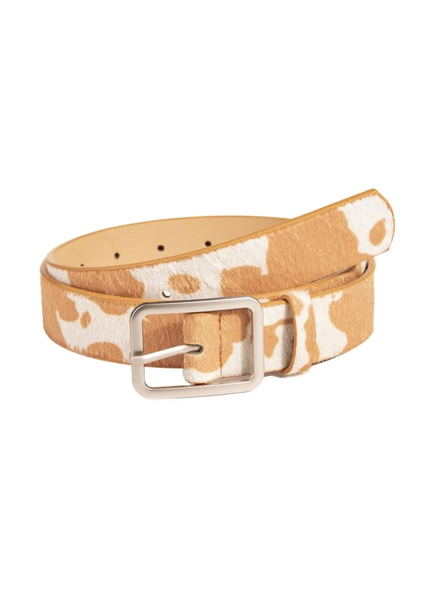 Cow Pattern PU Buckle Belt