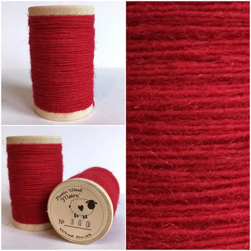 CRIMSON RED Hand Dyed HALF YARD Wool Fabric for Wool Applique and Rug Hooking