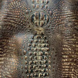 Croc Brown Copper Embossed Leather