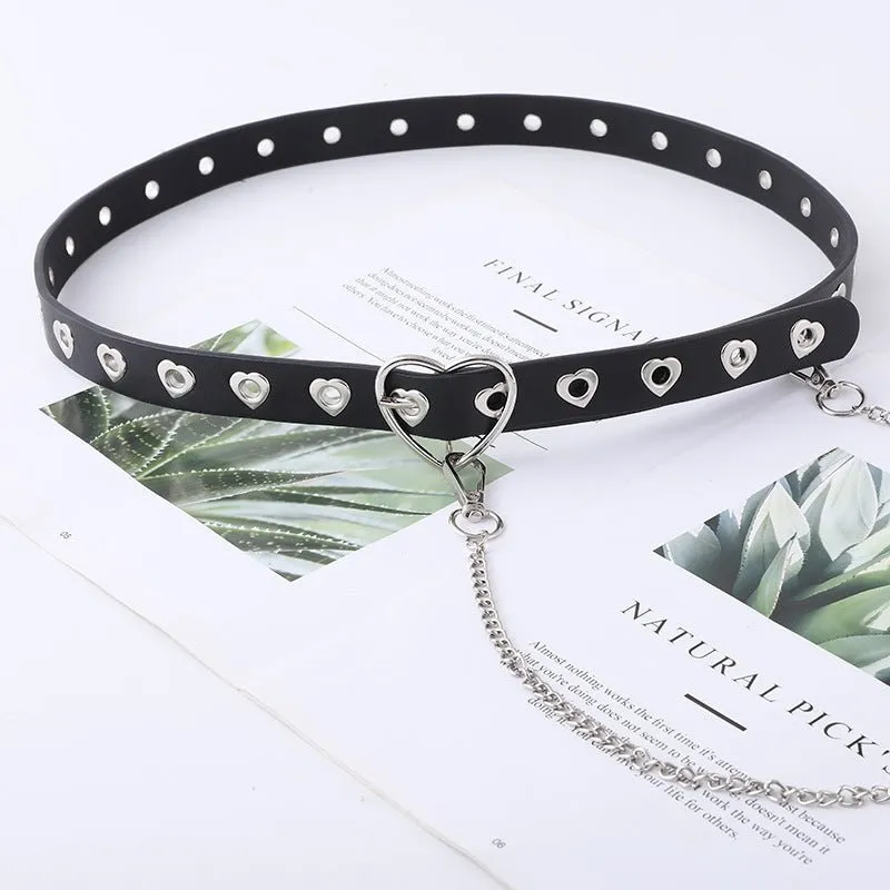 Detachable Chain Heart Buckle Punk Belt