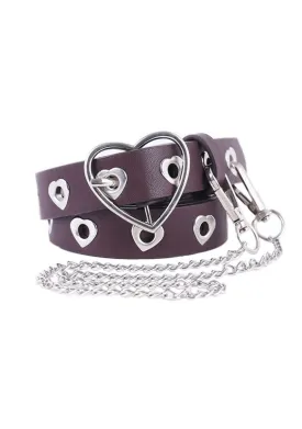 Detachable Chain Heart Buckle Punk Belt