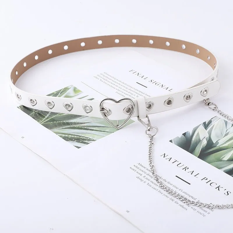 Detachable Chain Heart Buckle Punk Belt