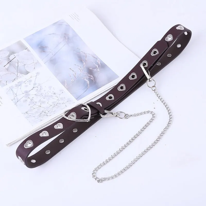 Detachable Chain Heart Buckle Punk Belt