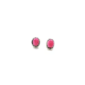 Double Twist Oval Studs - Pink