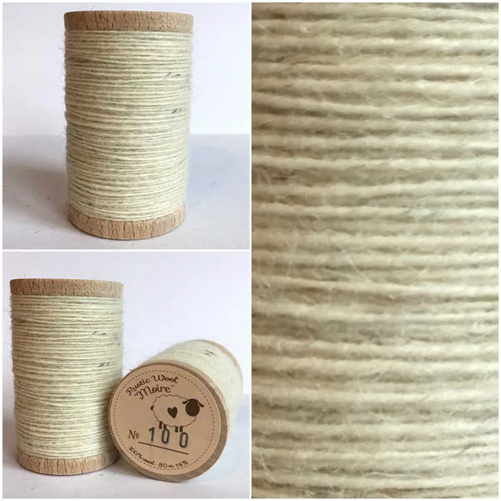 ECRU Hand Dyed HALF YARD Wool Fabric for Primitive Wool Applique and Rug Hooking