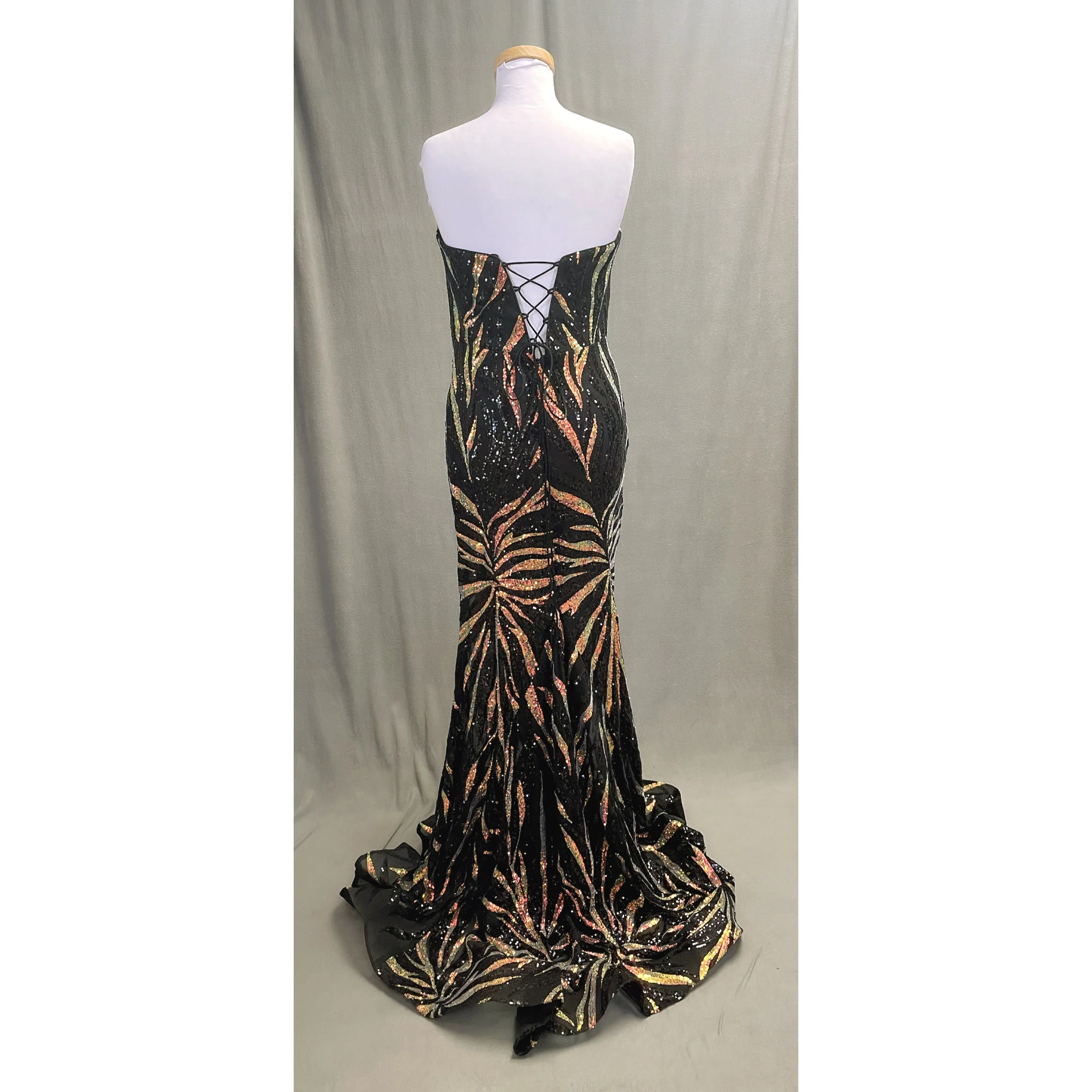 Ella Grace black and bronze sequin dress, size 12