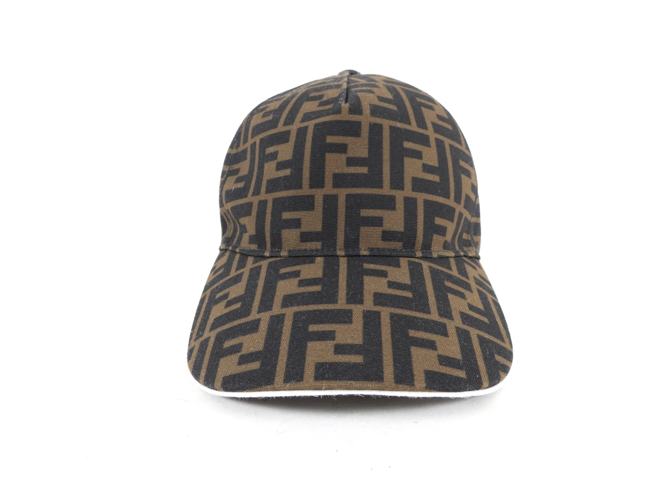 Fendi Brown Zucca Monogram Canvas Cap