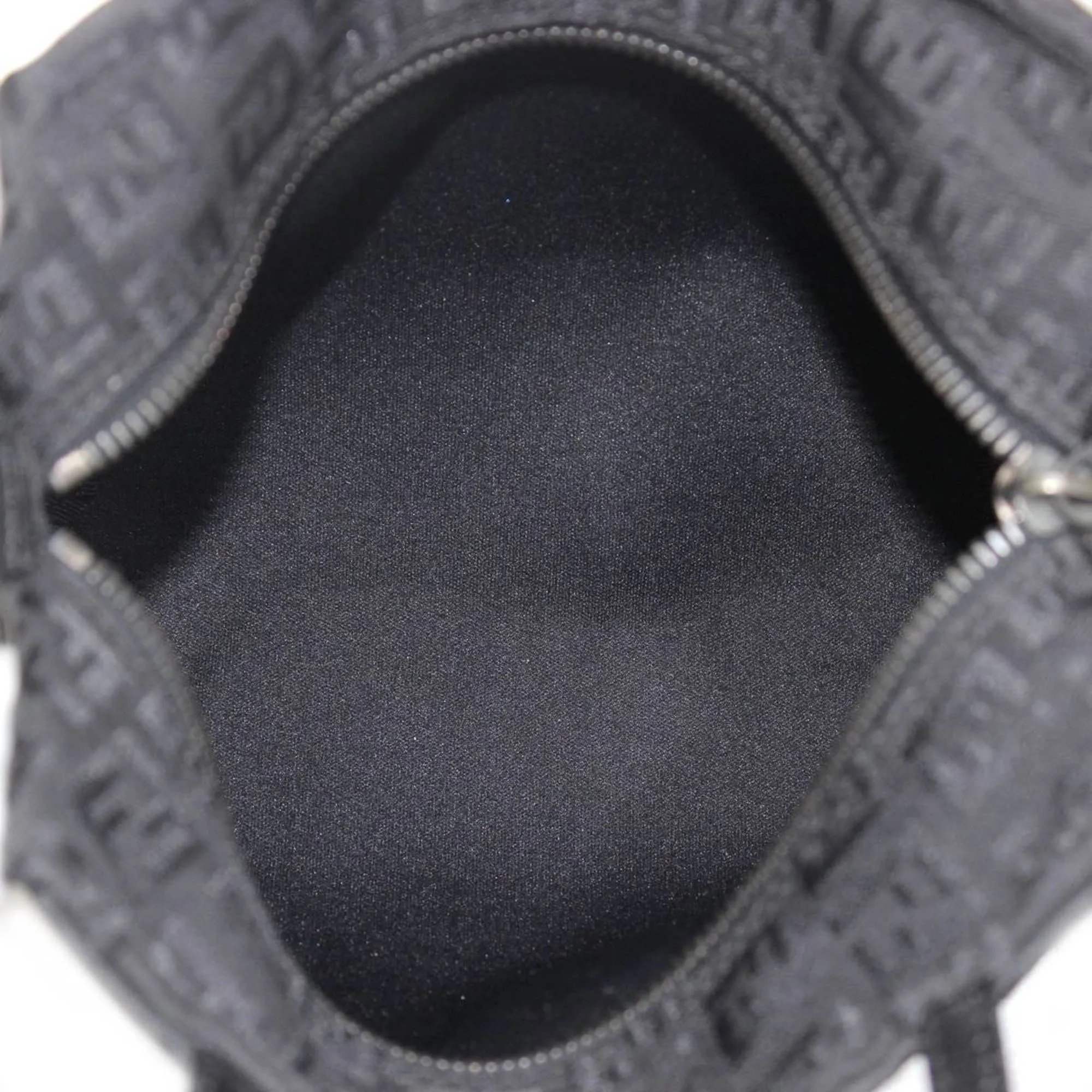 FENDI Handbag Zucchino Black 2220-028 Jacquard Leather