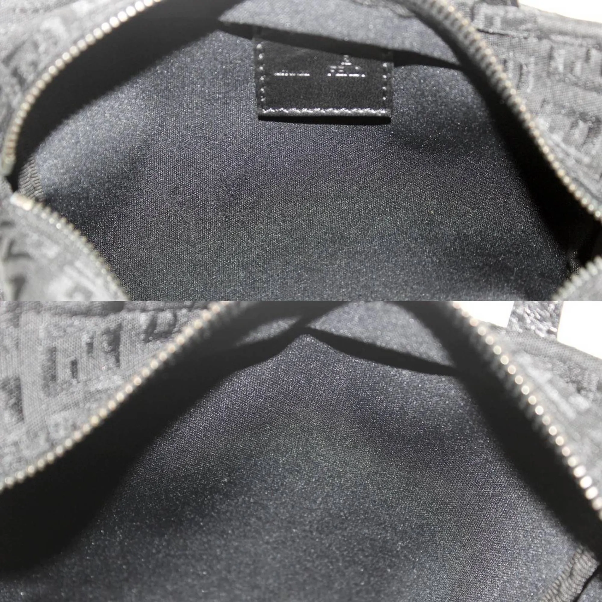 FENDI Handbag Zucchino Black 2220-028 Jacquard Leather