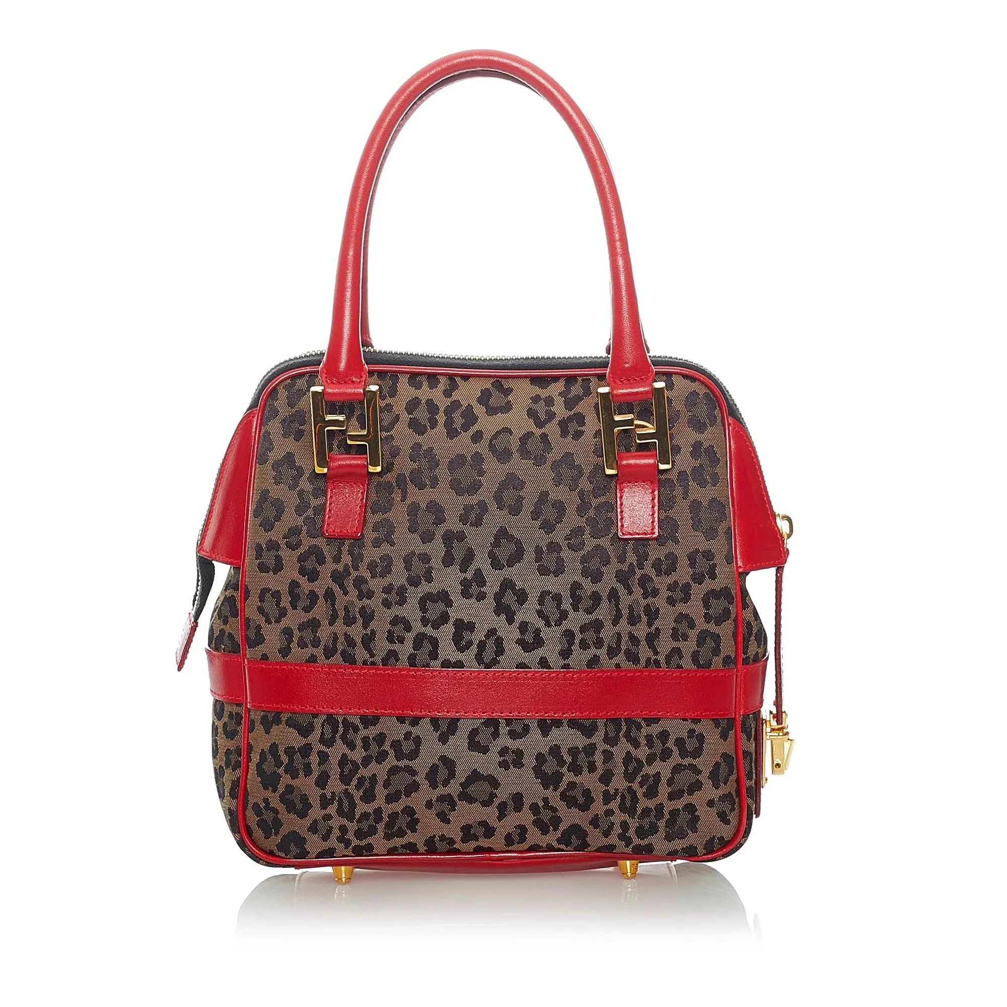 Fendi Leopard Print Nylon Satchel (SHG-37306)