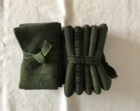 FIDDLEHEAD GREEN Hand Dyed Wool Bundle for Wool Applique and Rug Hooking