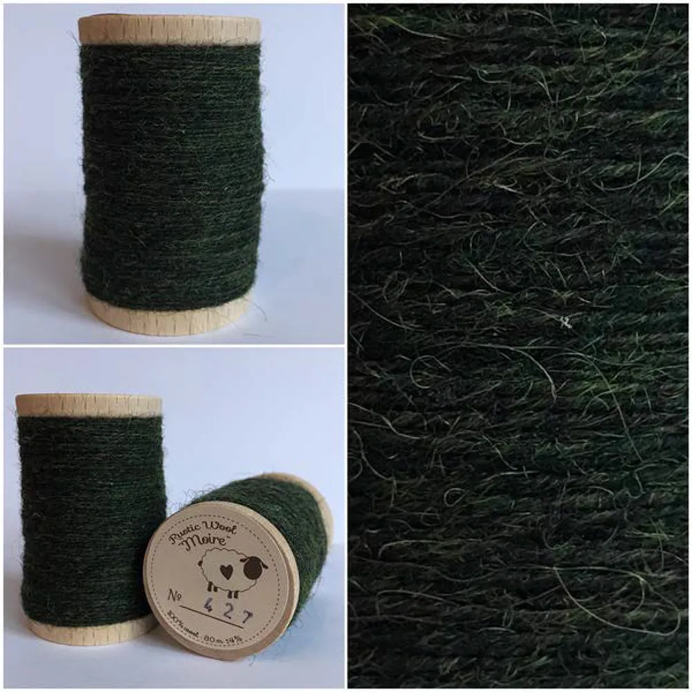 FIDDLEHEAD GREEN Hand Dyed Wool Bundle for Wool Applique and Rug Hooking