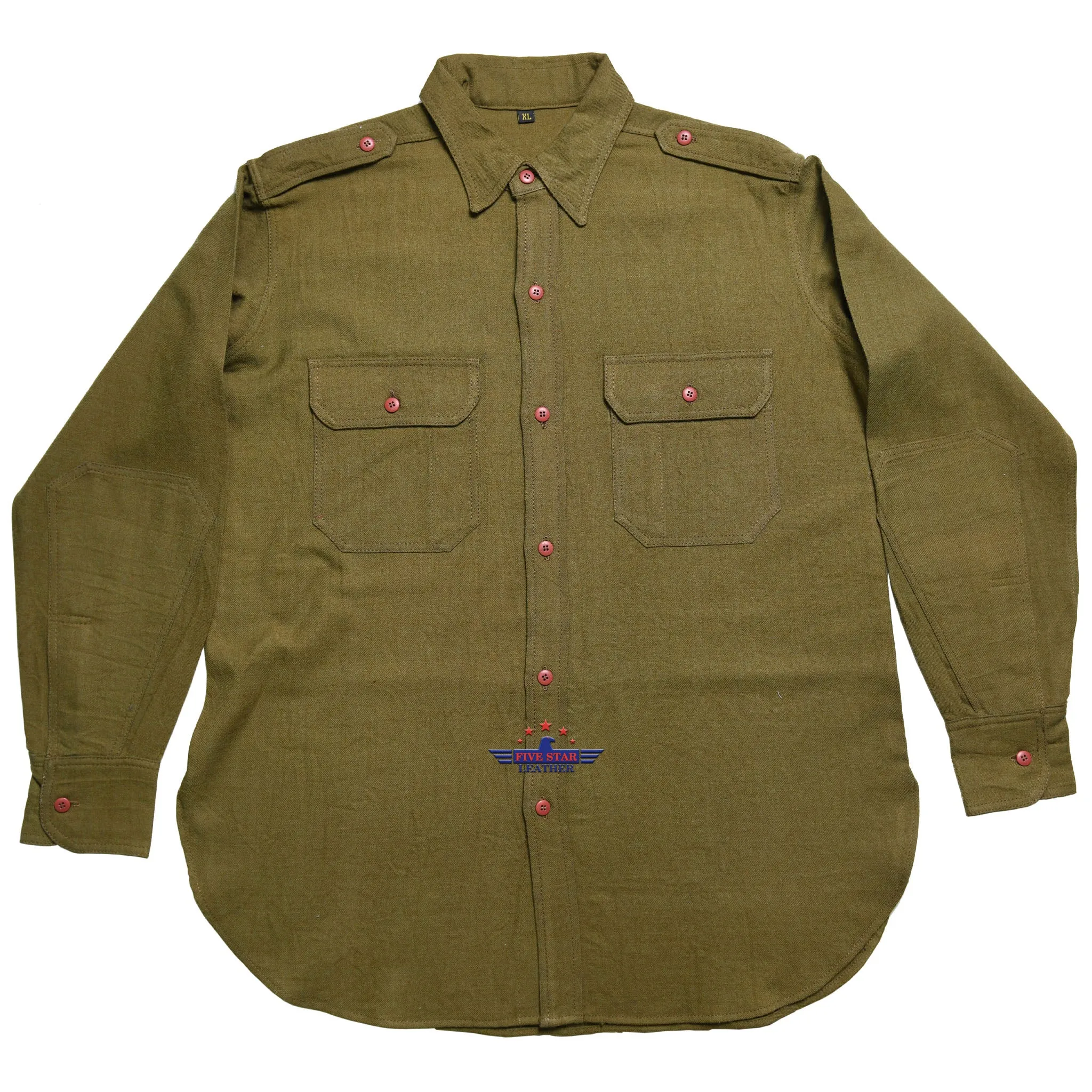Fivestar Leather Men US Army Officers Wool Shirts