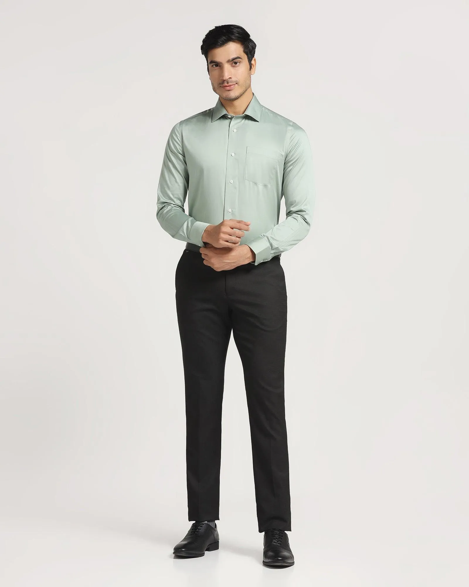 Formal Dusty Green Solid Shirt - Simble