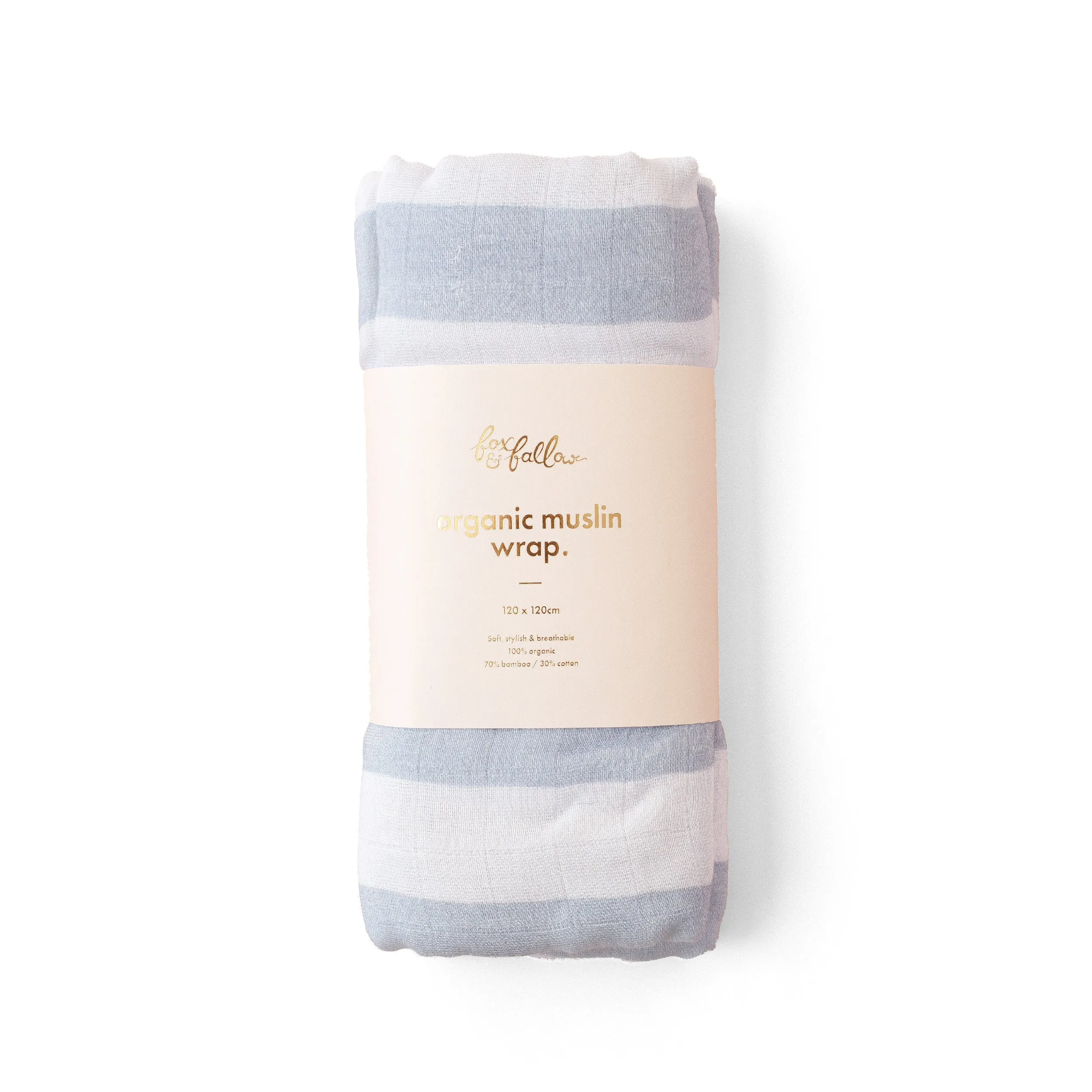 Fox & Fallow Organic Muslin Wrap - Cloud Stripe