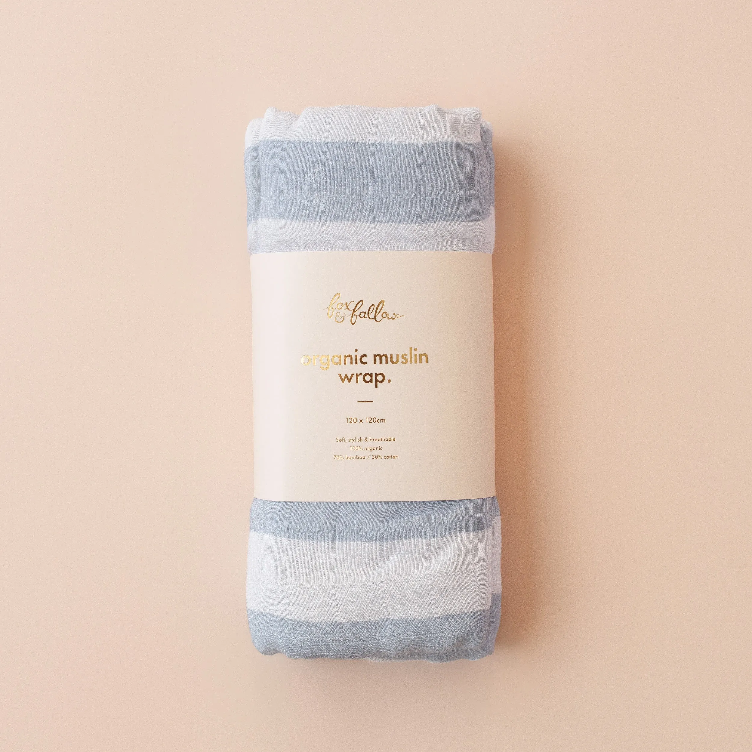 Fox & Fallow Organic Muslin Wrap - Cloud Stripe