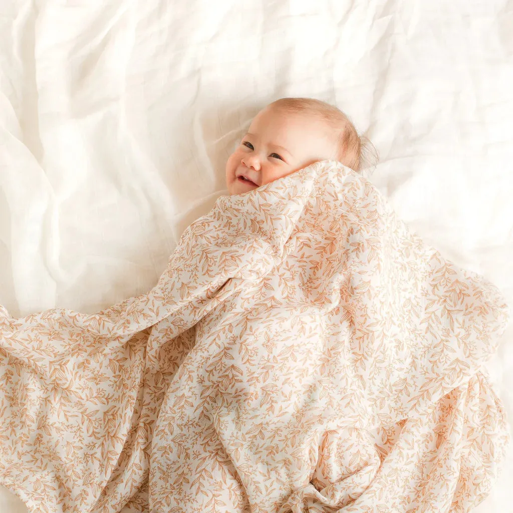Fox & Fallow Organic Muslin Wrap - Golden Vines