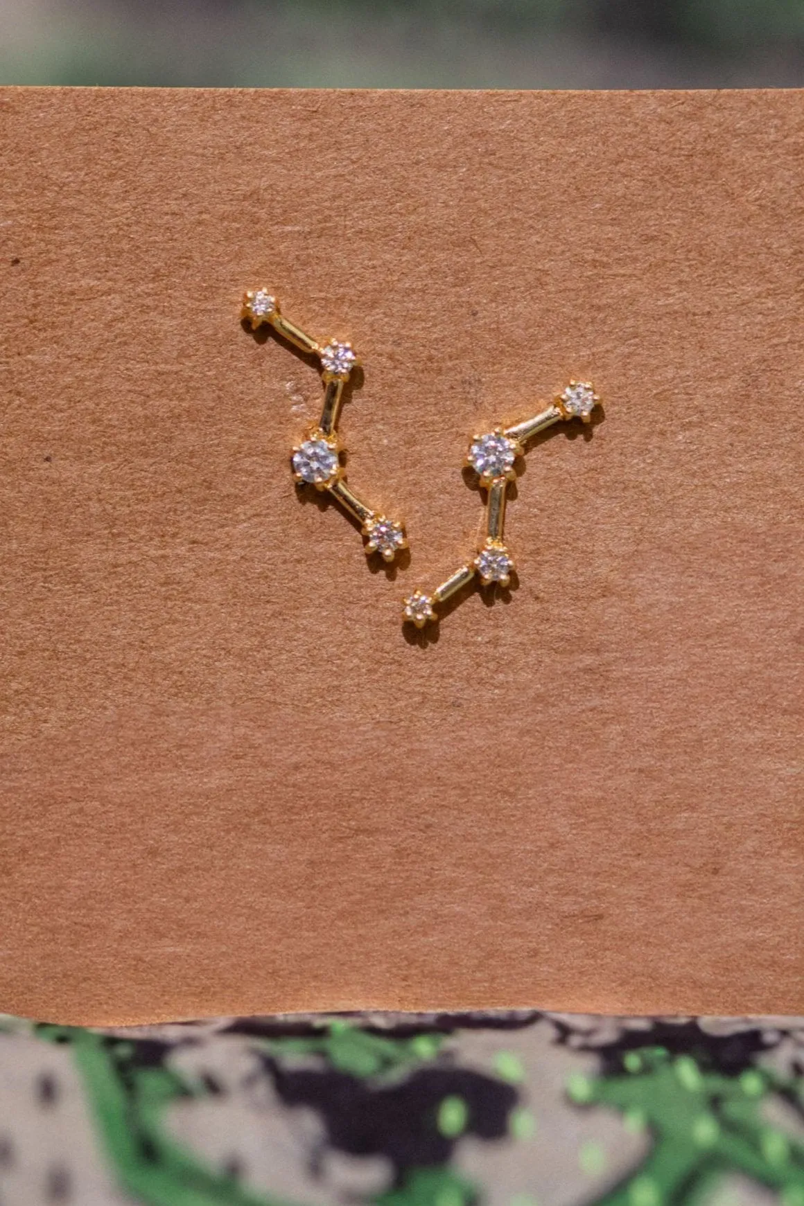 Gold Squiggle Studs
