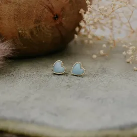 Heart of Stone Stud - Gold/Amazonite